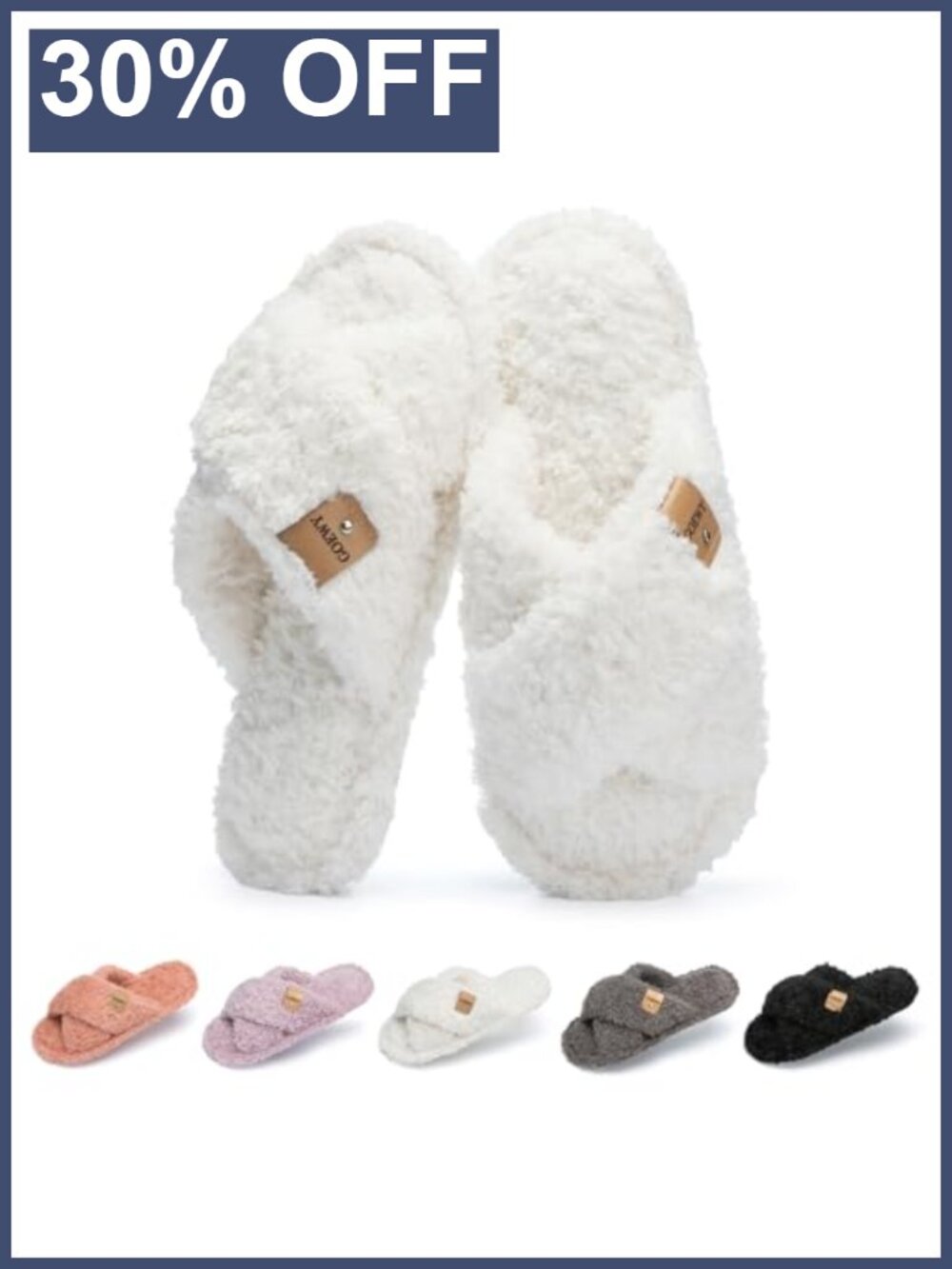 Fuzzy Open Toe Slippers Women Cozy Memory Foam House Shoes Indoor